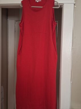 Chicos Red Dress Sleeveless Vacation Ready Women’s Sz XL